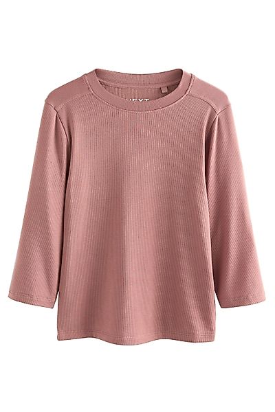 Next 3/4-Arm-Shirt Geripptes Rundhalstop mit ellbogenlangen günstig online kaufen