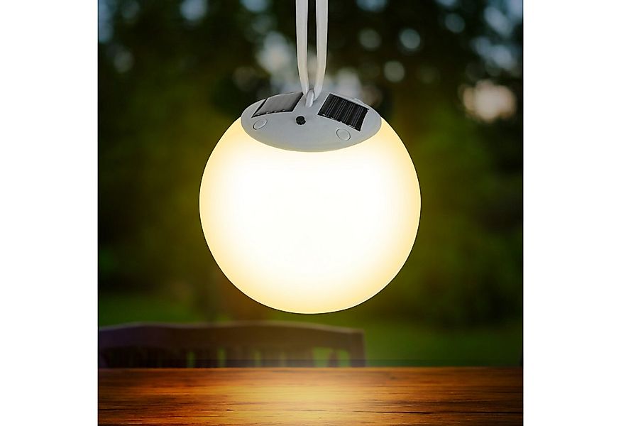 Spetebo LED Solarleuchte Premium Solar LED Hängeleuchte - Ø 20 cm / 4 LED, günstig online kaufen