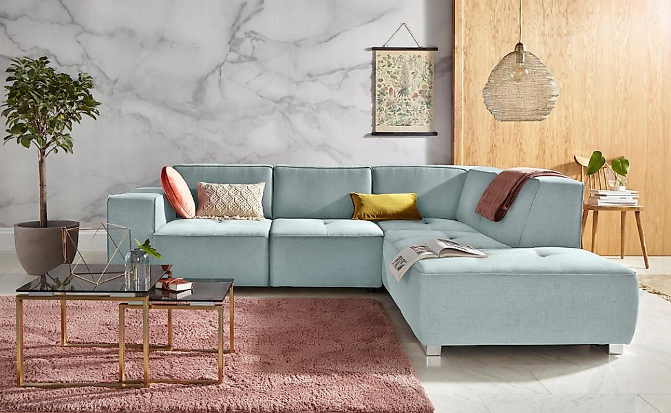 Home affaire Ecksofa "Sapporo L-Form" wahlweise Bettfunktion oder Sitztiefe günstig online kaufen