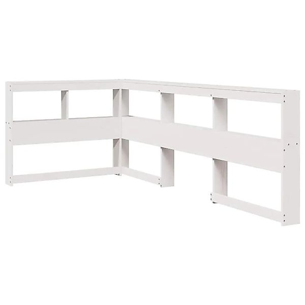 vidaXL Kopfteil mit Bücherregal L-Form Weiß 100 cm Massivholz Kiefer 859272 günstig online kaufen