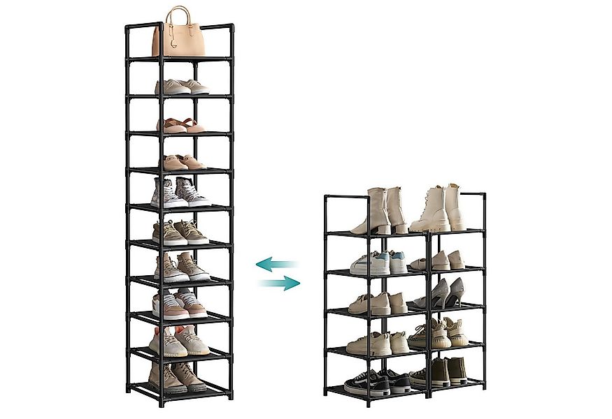 SONGMICS Schuhregal Schuhschrank, für 20 Paar Schuhe und Stiefel, mit 10 Eb günstig online kaufen