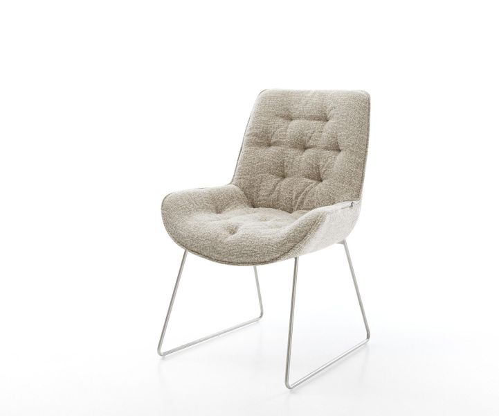 DELIFE Polsterstuhl Taimi-Flex, Kufengestell Edelstahl Webstoff günstig online kaufen