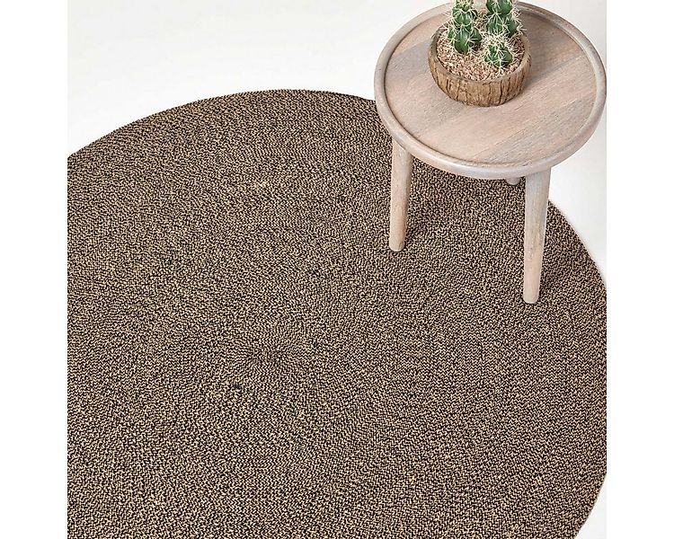 Homescapes Teppich Geflochtener handgewebter Teppich in beige und schwarz, günstig online kaufen