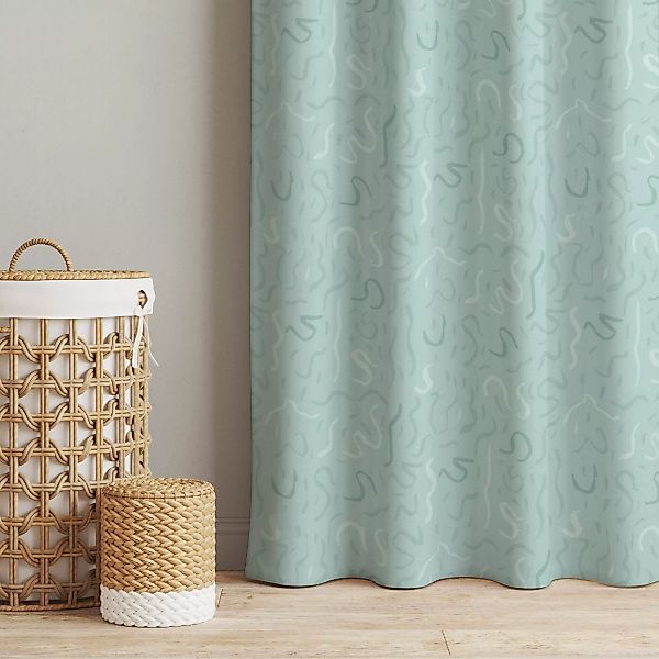 Vorhang Luftschlangen Muster - Pastell Mint günstig online kaufen