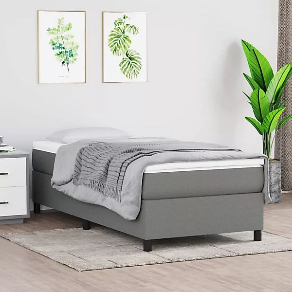 vidaXL Boxspringbett mit Matratze Dunkelgrau 90x190 cm Stoff1396464 günstig online kaufen