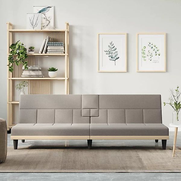 vidaXL Sofa Schlafsofa mit Getränkehaltern Taupe günstig online kaufen