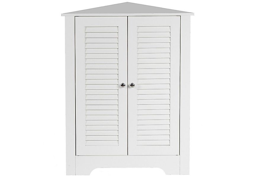COSTWAY Eckschrank mit Lamellentür,höhenverstellbarem Regal, 63x32x81,5cm günstig online kaufen