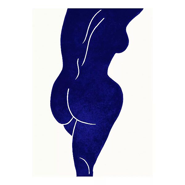 Paper Collective - Linocut I Kunstdruck 50x70cm - weiß, blau/BxH 50x70cm günstig online kaufen