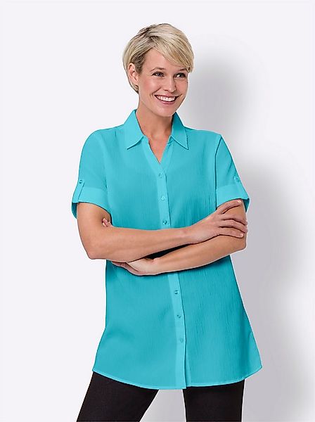 Sieh an! Klassische Bluse Longbluse Kurzarm günstig online kaufen