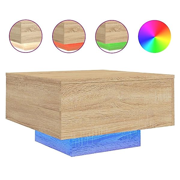 vidaXL Couchtisch mit LED-Leuchten Sonoma-Eiche 55x55x31 cm 836576 günstig online kaufen
