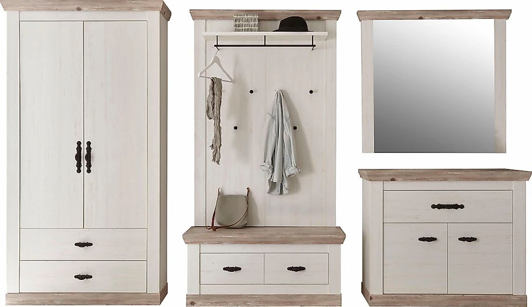 Home affaire Garderoben-Set "Florenz" 5 Stk. tlg. bestehend aus Bank, Panee günstig online kaufen