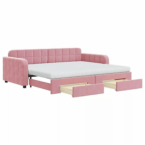 vidaXL Tagesbett Ausziehbar mit Schubladen Rosa 90x200 cm Samt1881271 günstig online kaufen