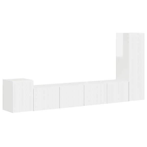 vidaXL TV-Schrankset Wandmontiert 3-Tlg Hochglanz Weiß Holzwerkstoff 340901 günstig online kaufen