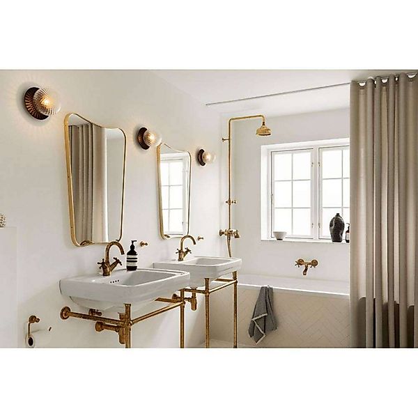 Nuura Wandlampe Liila 1 IP44 Ø 16,5 cm, schwarz/klar günstig online kaufen