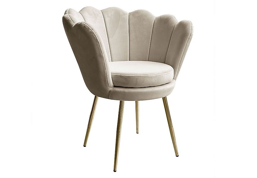 Lookway Polsterstuhl SHELLY Samt Muschel-stuhl mit Metallbeine günstig online kaufen