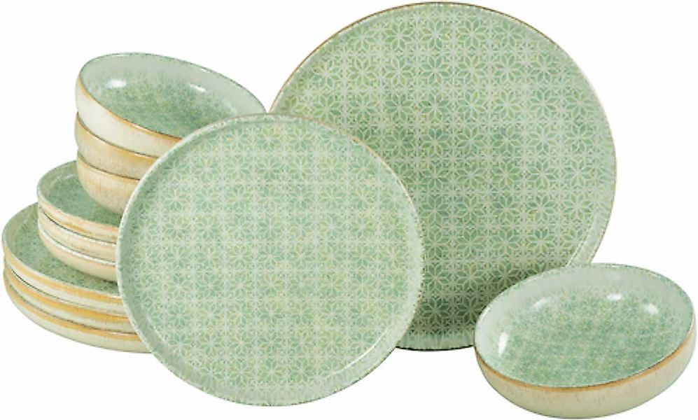CreaTable Teller-Set »Uno Emiliana, Tellerset 12-tlg« Shabby Look, Vintage günstig online kaufen