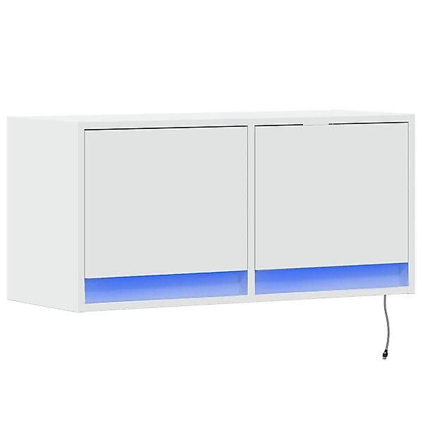 vidaXL TV-Wandschrank mit LED-Beleuchtung Weiß 80x31x38 cm 852355 günstig online kaufen