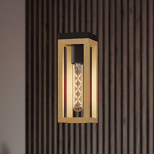 EGLO Nafferton Hängeleuchte aus Holz, einflammig günstig online kaufen