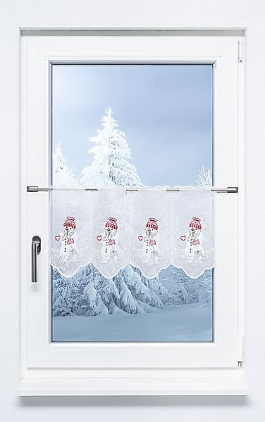 Plauener Spitze® Scheibengardine Snowman, (1 St), günstig online kaufen