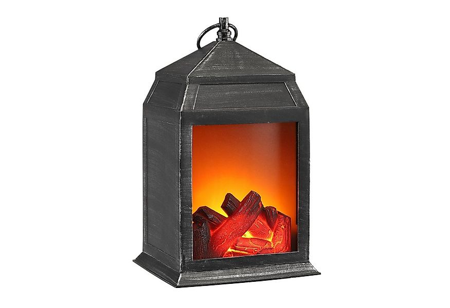 Spetebo LED Dekolicht LED Laterne mit Kaminfeuer Optik - 26 cm, LED, Flamme günstig online kaufen