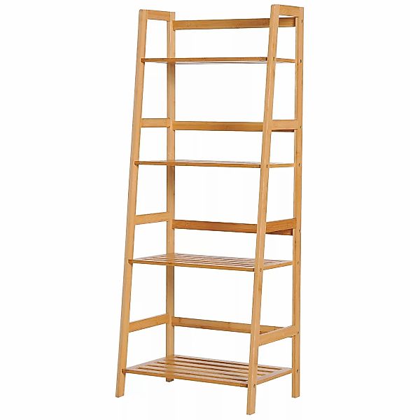 HOMCOM Bücherregal Standregal mit 4 Ebenen Aufbewahrungsregal aus Bambus Bü günstig online kaufen