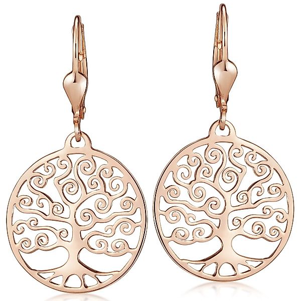 Materia Paar Ohrhänger Damen Rosegold Lebensbaum günstig online kaufen