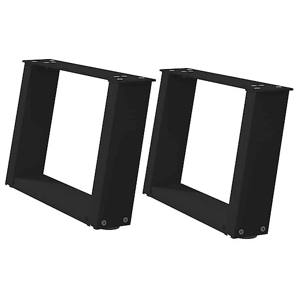 vidaXL Couchtischbeine U-Form 2 Stk Schwarz 40x30-31 cm Stahl 4012740 günstig online kaufen