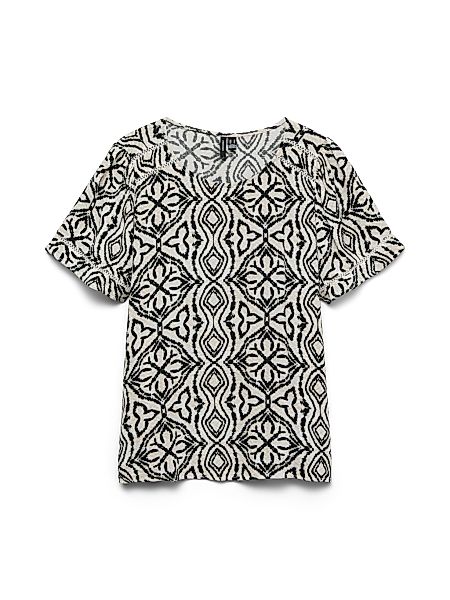 Vero Moda Shirtbluse "VMMENNY LACE SS TOP WVN GA" Viskose, regular fit günstig online kaufen