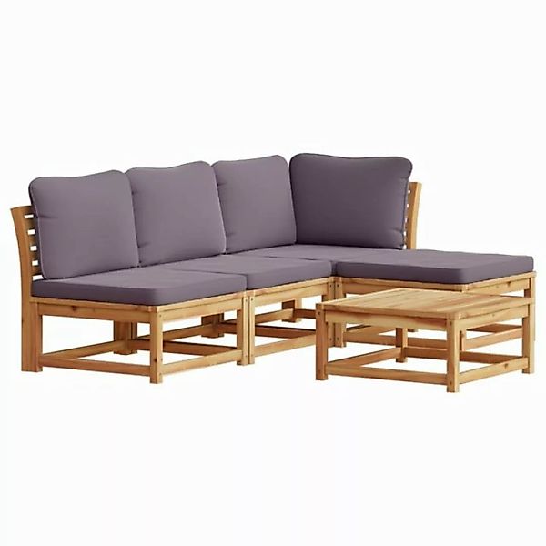 vidaXL Sofaelement 5-tlg. Garten-Lounge-Set mit Kissen Massivholz (1 St) günstig online kaufen