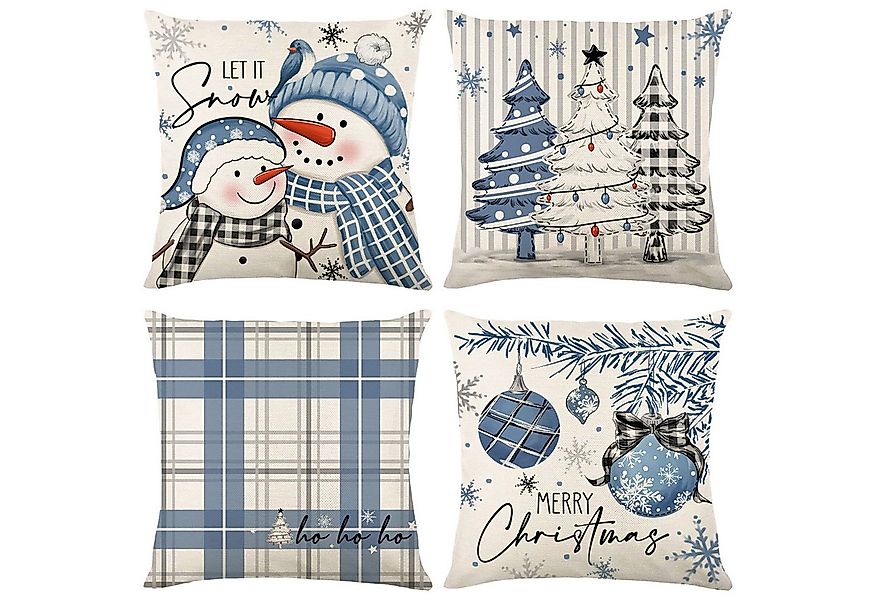 Qelus Kissenbezüge Weihnachten Kissenbezug 4er Set Kissenbezüge 45x45cm Dek günstig online kaufen
