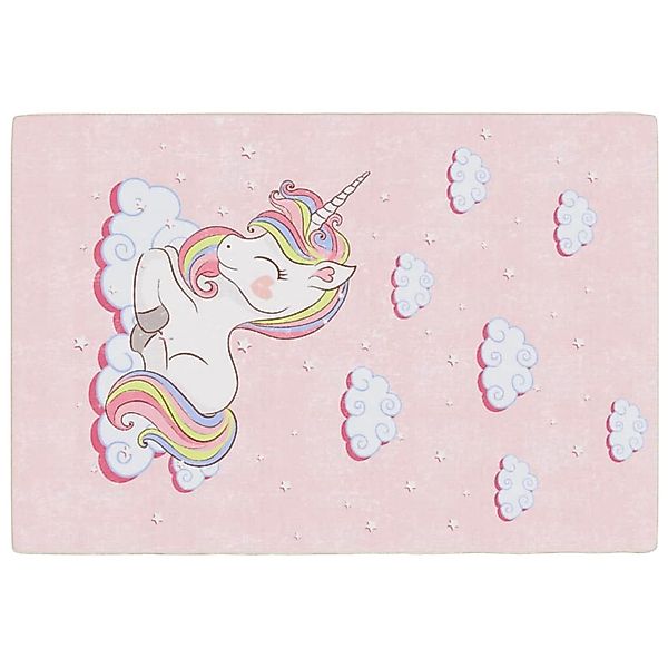 vidaXL Kinderteppich Rosa 160x230 Cm Einhorn Waschbar Rutschfest 1927562 günstig online kaufen