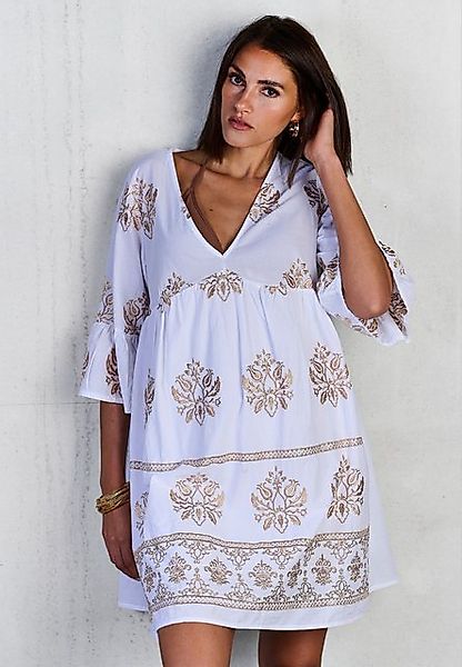 Andijamo-Fashion Minikleid GOLDEN BLOOM Locker fallendes Kleid in ausgestel günstig online kaufen