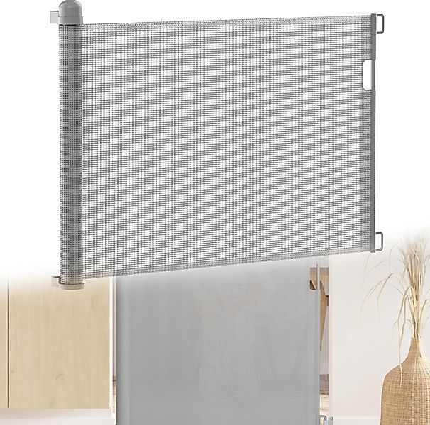 FIVMEN Treppenschutzgitter PVC Türschutzgitter Ausziehbar 0-300 cm, Weiß/Gr günstig online kaufen