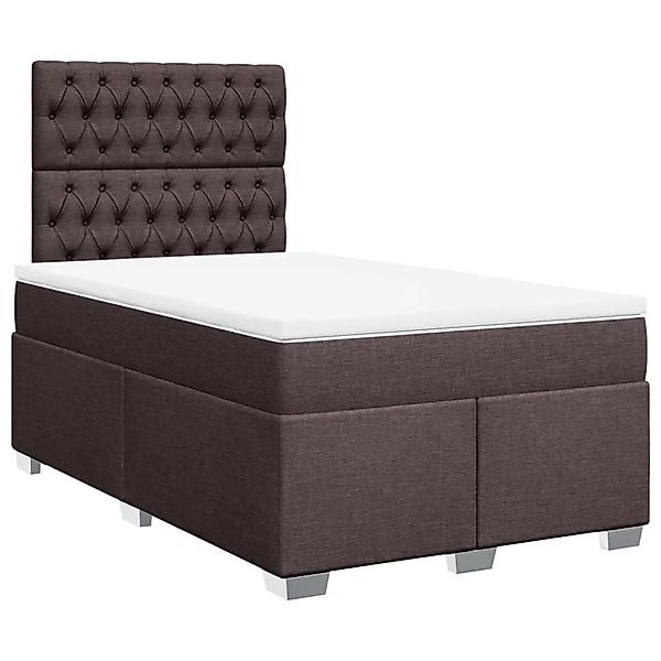 vidaXL Boxspringbett mit Matratze Dunkelbraun 120x190 cm Stoff 3290437 günstig online kaufen