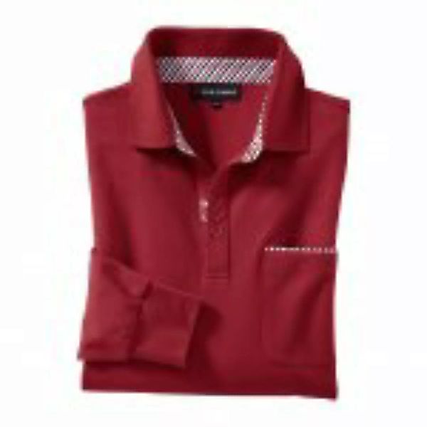 Langarm Poloshirt, rot günstig online kaufen