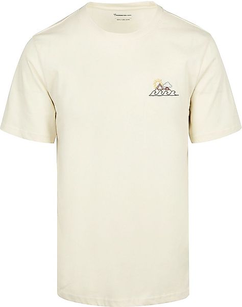 KnowledgeCotton Apparel T-shirt Weiß Brustdruck - Größe M günstig online kaufen