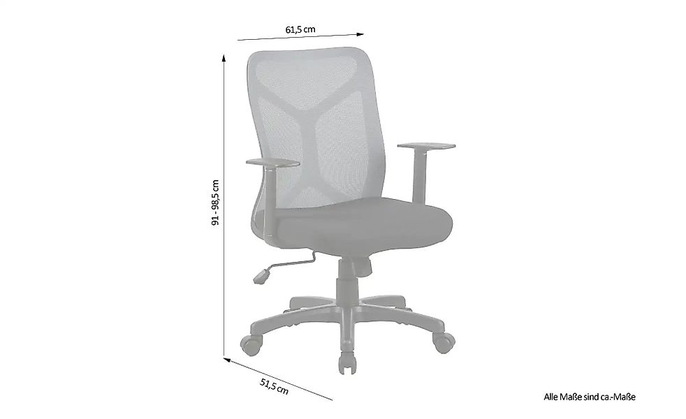 by Living Bürodrehstuhl   ¦ grau ¦ Maße (cm): B: 61,5 H: 98,5 Stühle > Büro günstig online kaufen