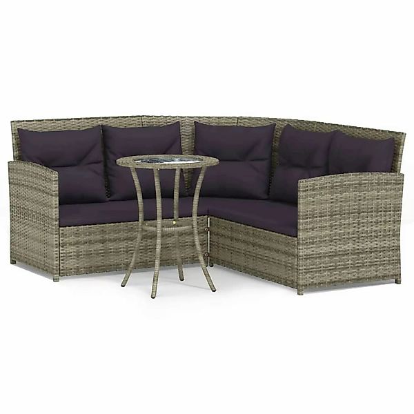 Vidaxl 2-tlg. Sofagarnitur In L-form Mit Kissen Grau Poly Rattan günstig online kaufen