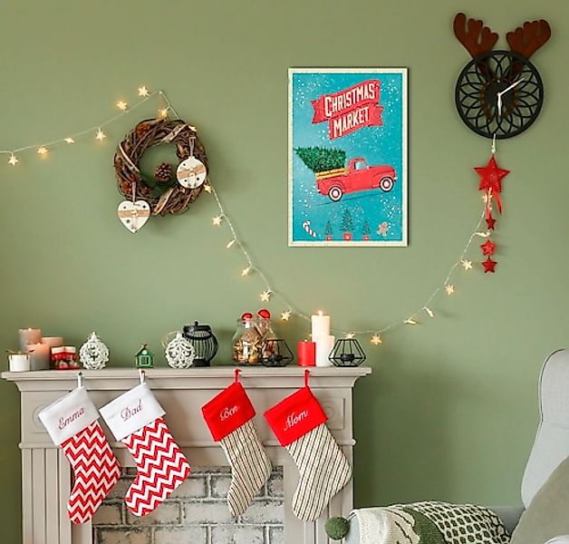 queence Metallbild »Christmas Market« Schriftzug   Schriftzüge   Weihnachte günstig online kaufen