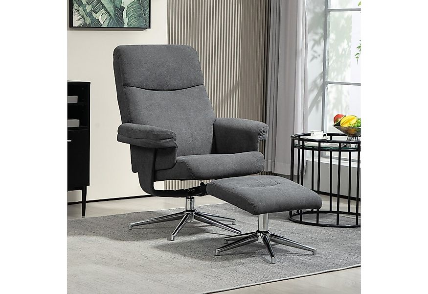 HOMCOM Relaxsessel mit Hocker, gepolstert mit Liegefunktion, Samtoptik (TV- günstig online kaufen