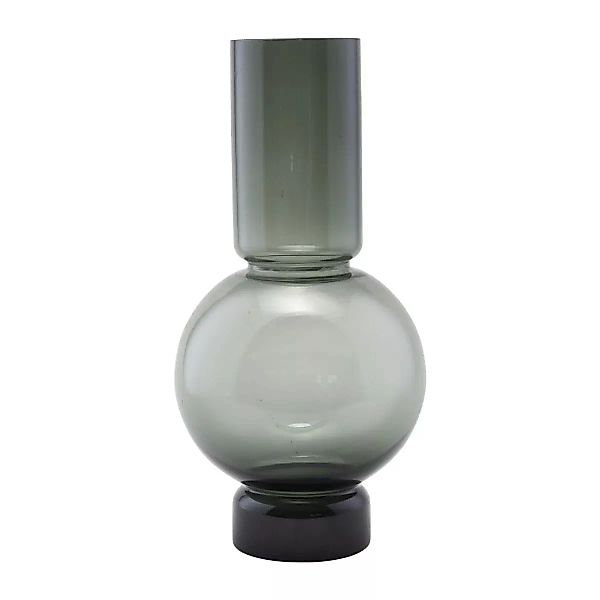 Vase Bubble aus Glas in Grau mit bauchigem Mittelteil günstig online kaufen