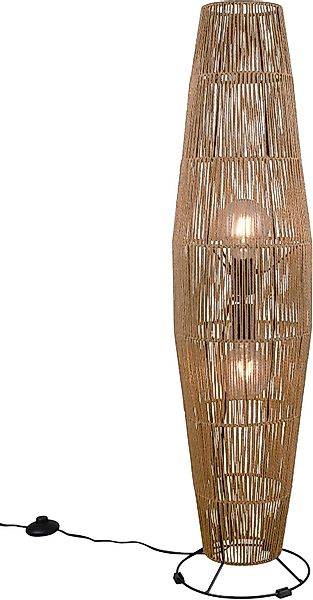 lightling Stehlampe Mikael, ohne Leuchtmittel, Rattan-Optik, günstig online kaufen