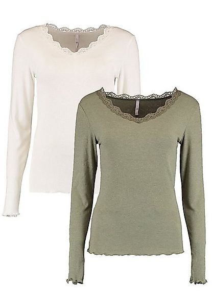 HaILY’S T-Shirt Langarm Shirt 2-er Set Spitzen Top Fi44ona (2-tlg) 5903 in günstig online kaufen