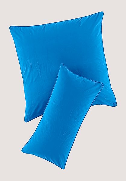 hessnatur Perkal Kissenbezug aus Bio-Baumwolle - blau - Größe 40x80 cm günstig online kaufen