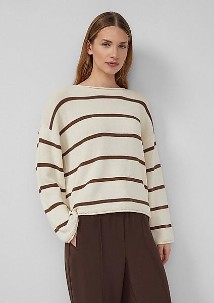 s.Oliver Longpullover Strickpullover Gestreifter Pullover im Relaxed Fit günstig online kaufen