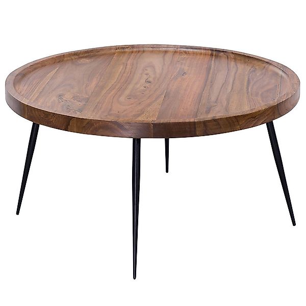 Couchtisch Sheesham Massivholz / Metall Sofatisch B/H/T ca. 75/39/75cm günstig online kaufen