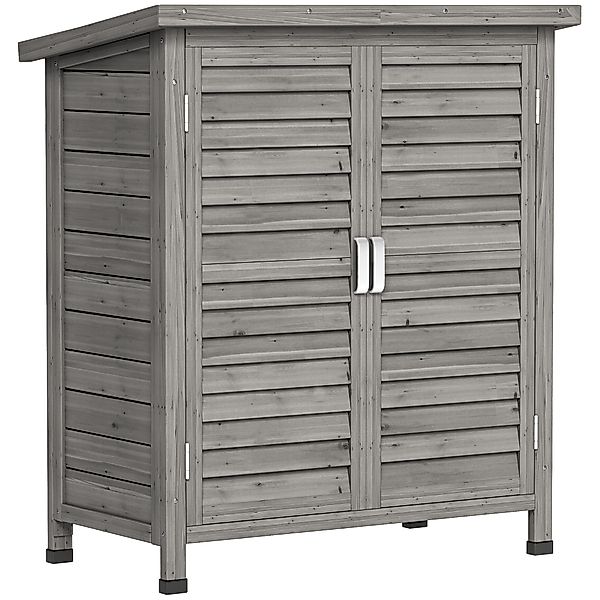 Outsunny Gartenschrank Holz Gerätehaus Geräteschuppen 87 x 46,5 x 96,5 cm m günstig online kaufen