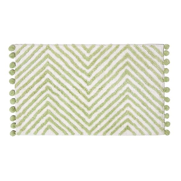 Homescapes Badematte Badteppich grün mit Zickzack-Muster günstig online kaufen