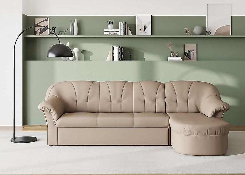 DOMO collection Ecksofa "Pegnitz, elegante Rückensteppung, kompakte Stellma günstig online kaufen