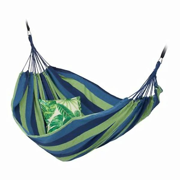 relaxdays Hängematte XXL Baumwolle grün/blau günstig online kaufen